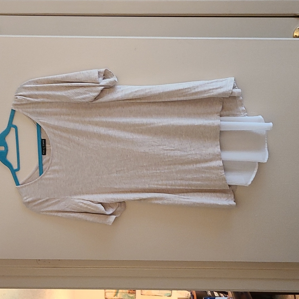 Cream Shirt with transparent cutout